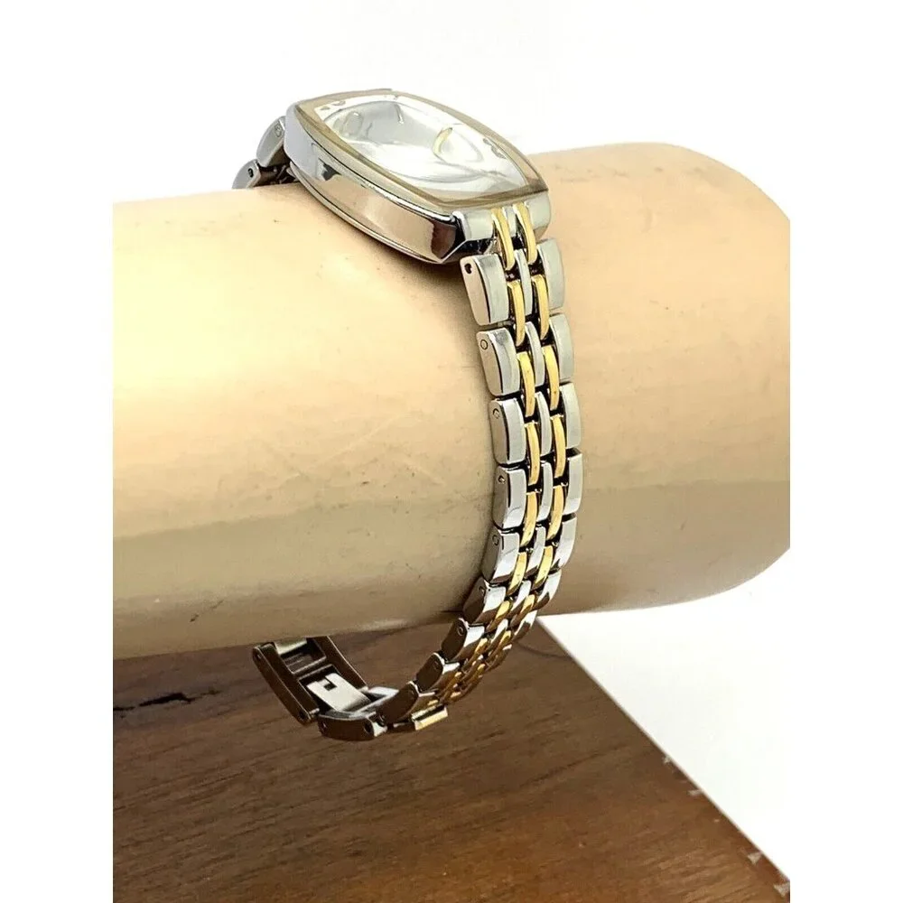 Timex Women's Watch TW2T50200 Quartz Silver Dial Rectangle Two Tone Steel 21mm